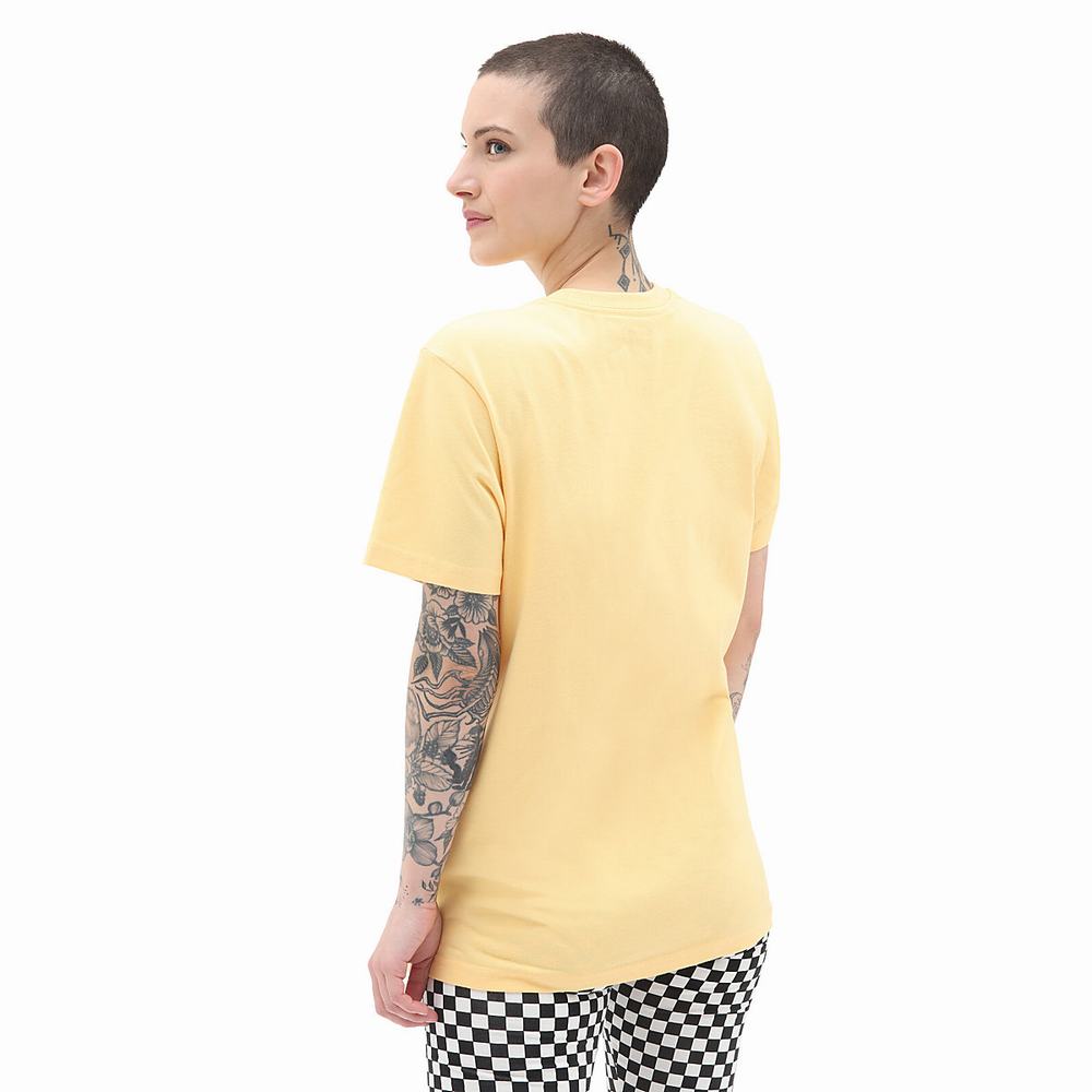 Camiseta Vans Left Chest Logo Mujer Amarillo | BLY683705