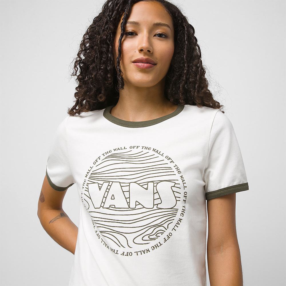 Camiseta Vans Lizzie Armanto Ringer Mujer Blancas | JDO163908