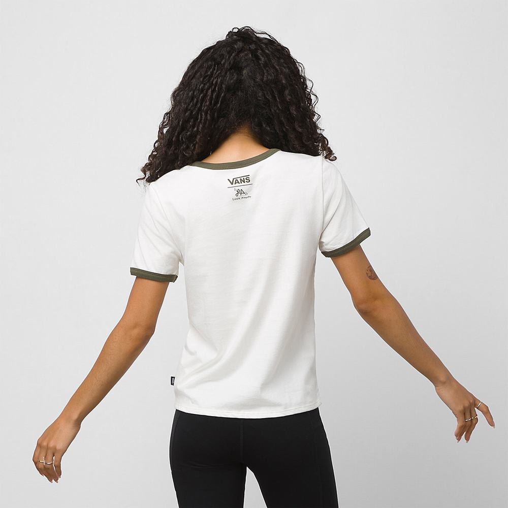 Camiseta Vans Lizzie Armanto Ringer Mujer Blancas | JDO163908