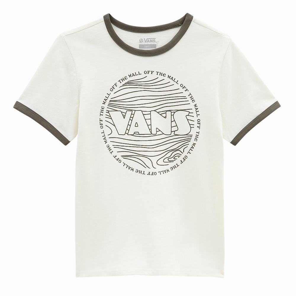 Camiseta Vans Lizzie Armanto Ringer Mujer Blancas | JDO163908