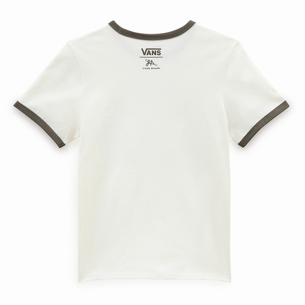 Camiseta Vans Lizzie Armanto Ringer Mujer Blancas | JDO163908