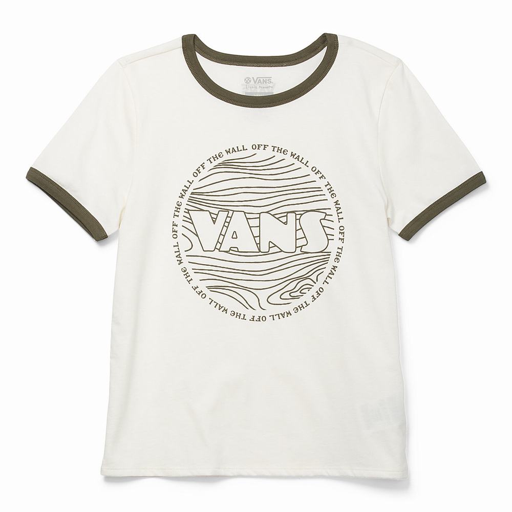 Camiseta Vans Lizzie Armanto Ringer Mujer Blancas | JDO163908