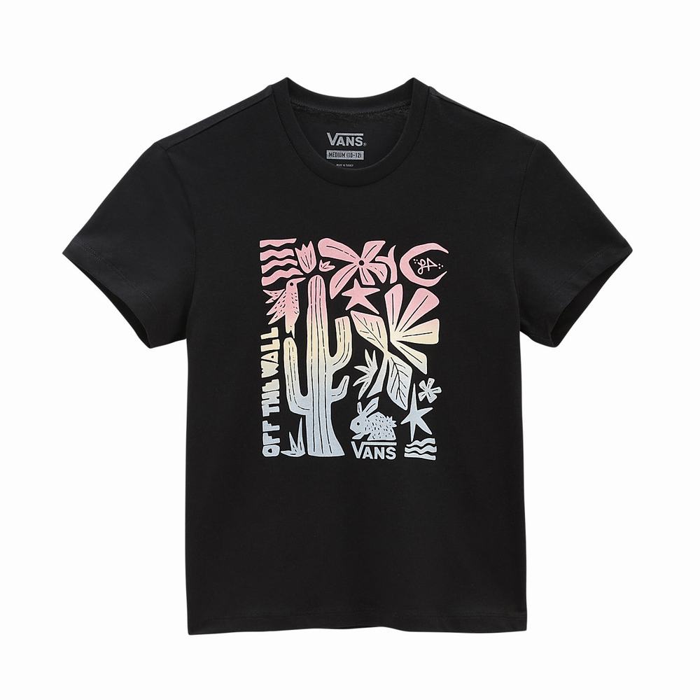 Camiseta Vans Lizzie Crew (8-14 years) Niños Negras | BAQ290456