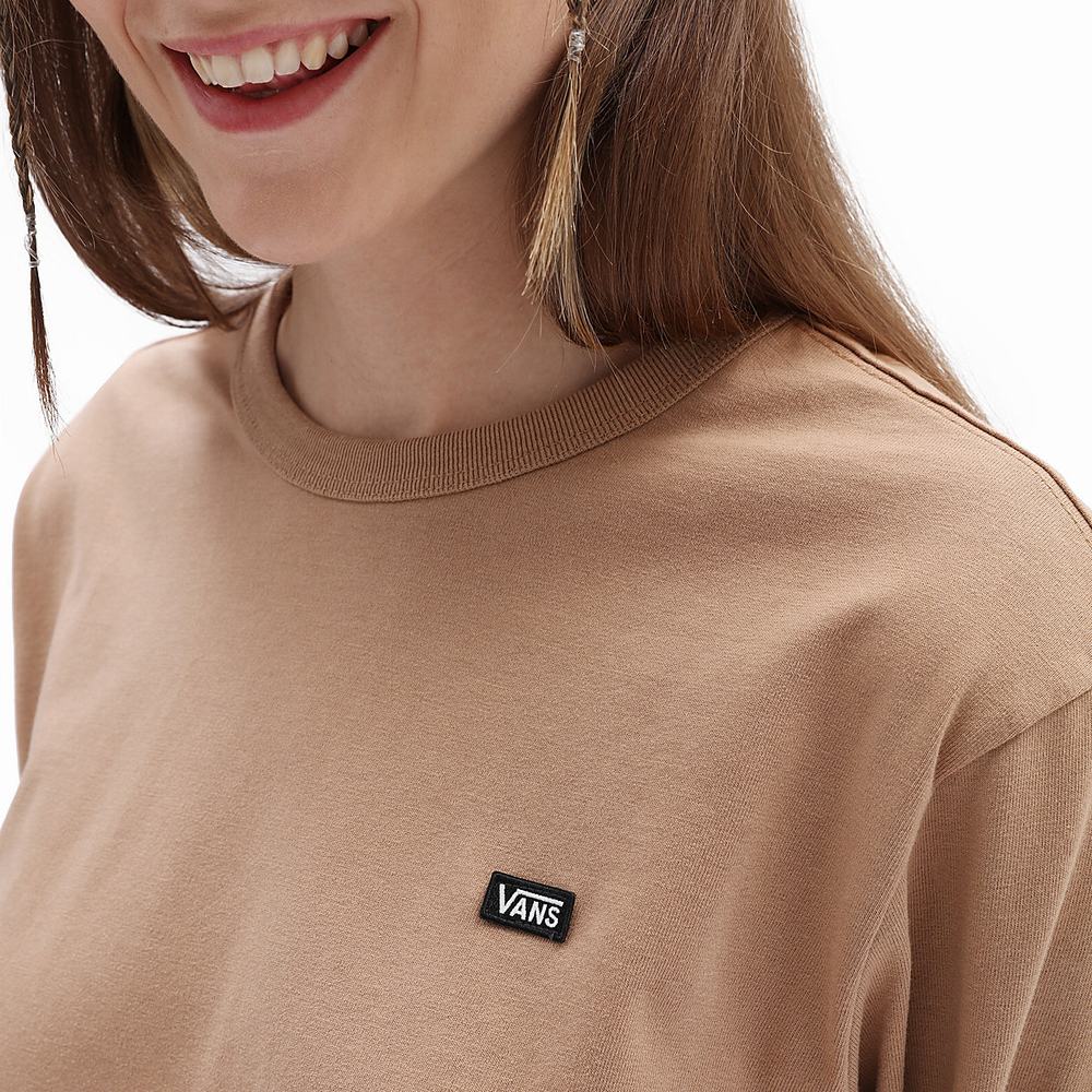 Camiseta Vans Long Sleeve OTW Mujer Beige | SUP481695