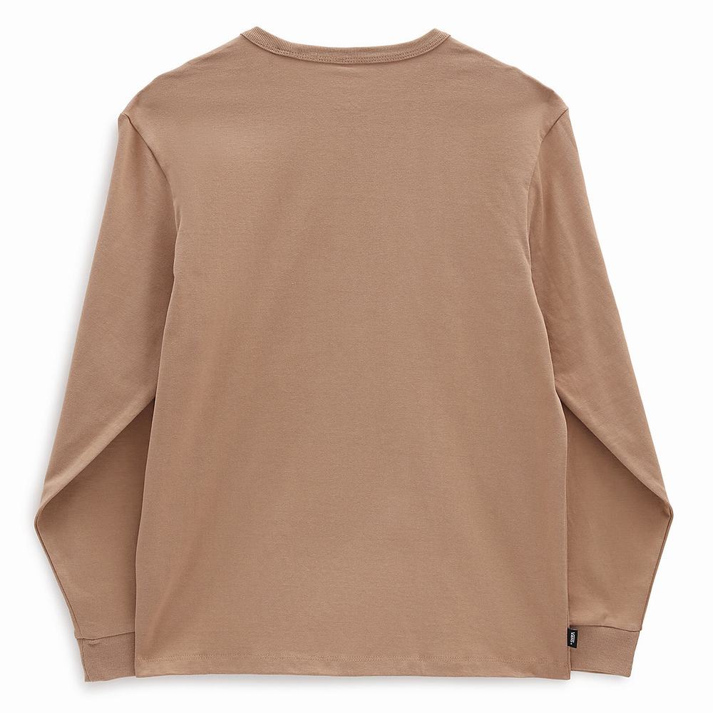 Camiseta Vans Long Sleeve OTW Mujer Beige | SUP481695