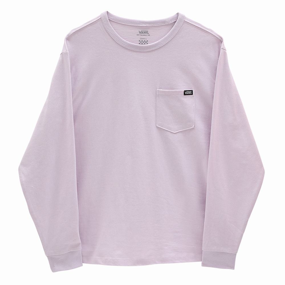 Camiseta Vans Long Sleeve OTW Pocket Mujer Rosas | QSY315980