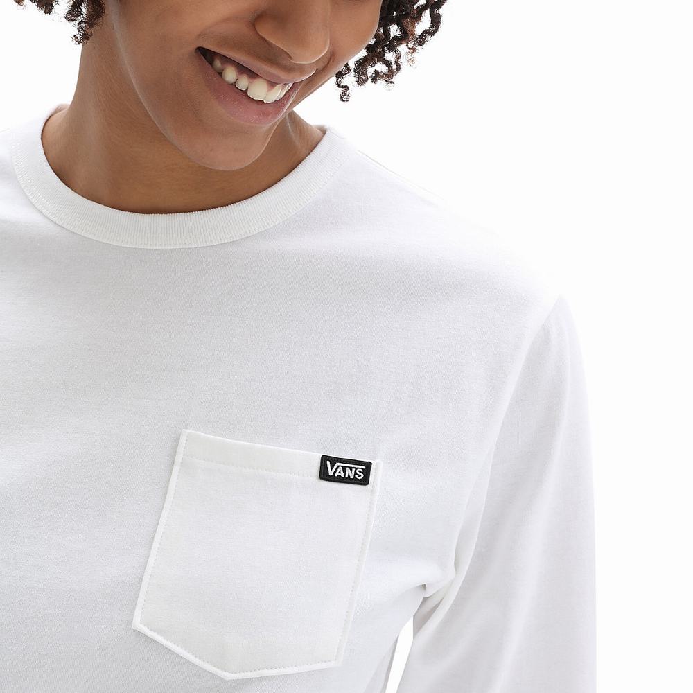 Camiseta Vans Long Sleeve OTW Pocket Mujer Blancas | QUL278314