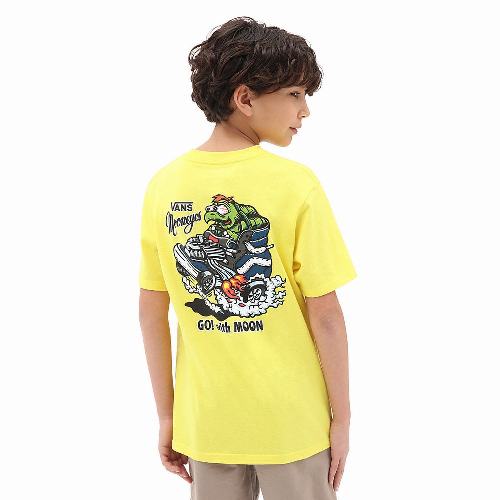 Camiseta Vans Mooneyes (8-14 years) Niños Amarillo | YVQ346782