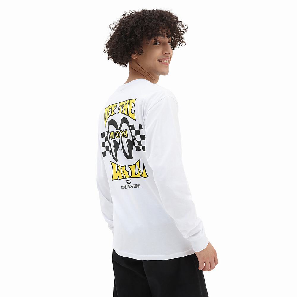 Camiseta Vans Mooneyes Long Sleeve Hombre Blancas | KVA809547