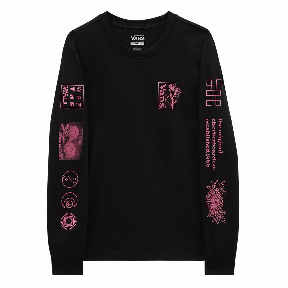 Camiseta Vans Nature & Soul Long Sleeve Mujer Negras | KDJ978234