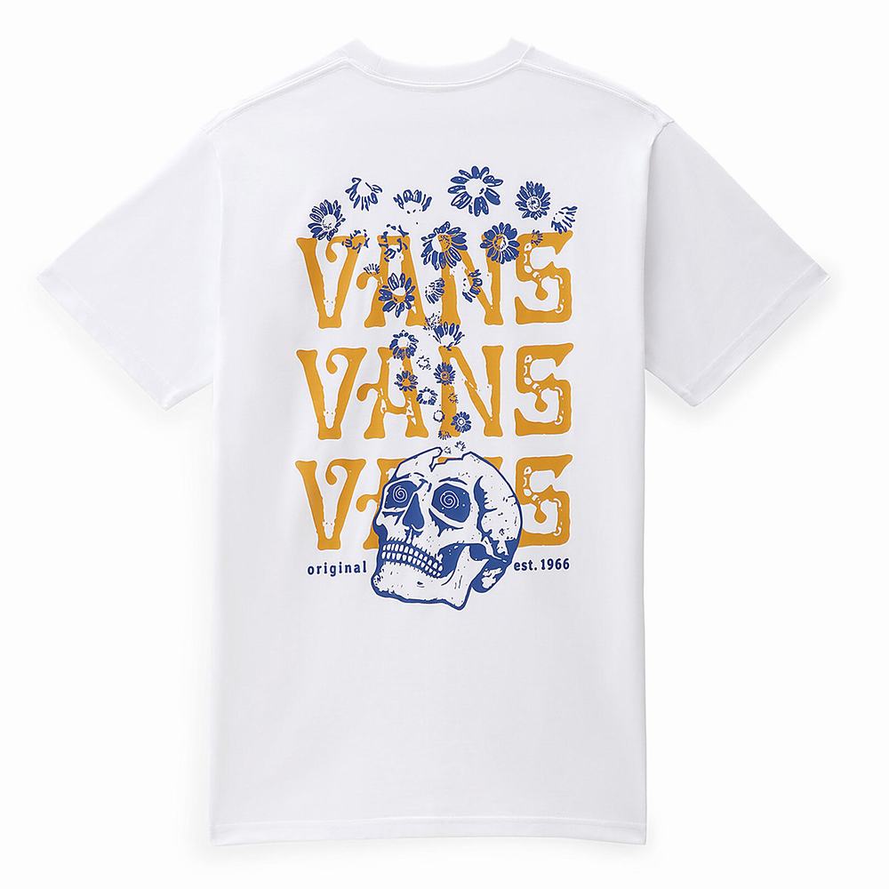 Camiseta Vans OG Skull Trip Hombre Blancas | AFT654198