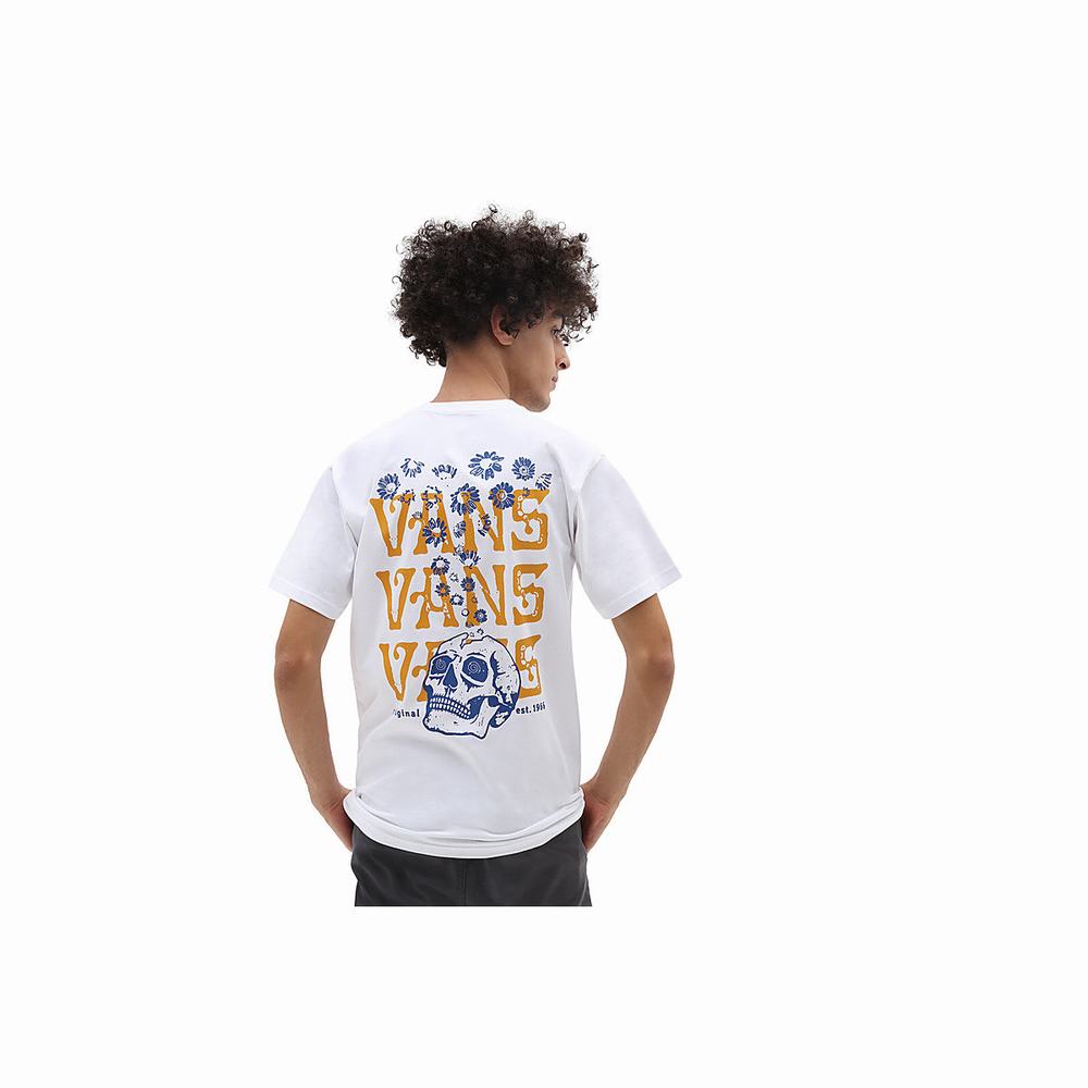 Camiseta Vans OG Skull Trip Hombre Blancas | AFT654198