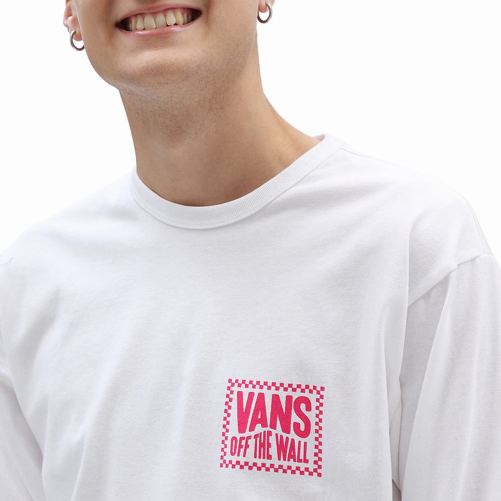 Camiseta Vans Off The Wall Classic Wavy Check Hombre Blancas | LEW728964