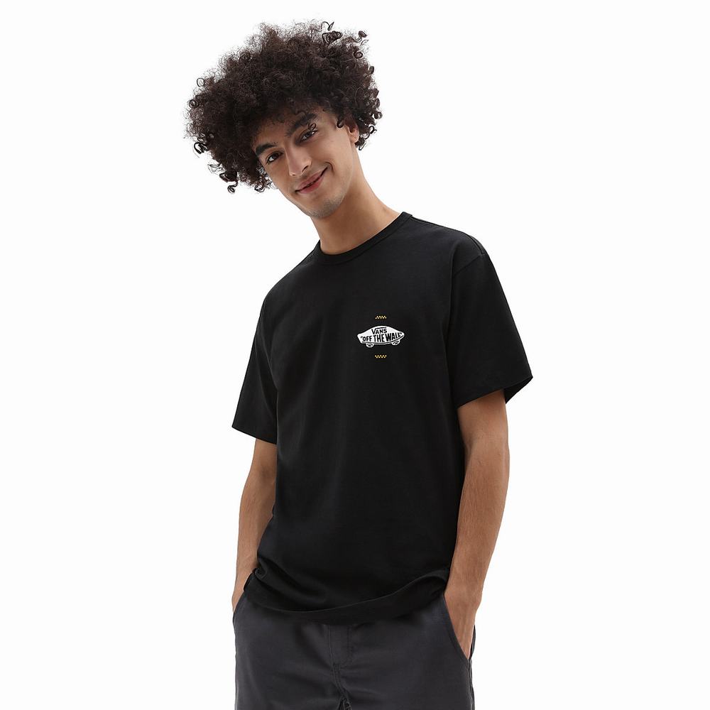 Camiseta Vans Off The Wall Logo Back Hombre Negras | REI493786