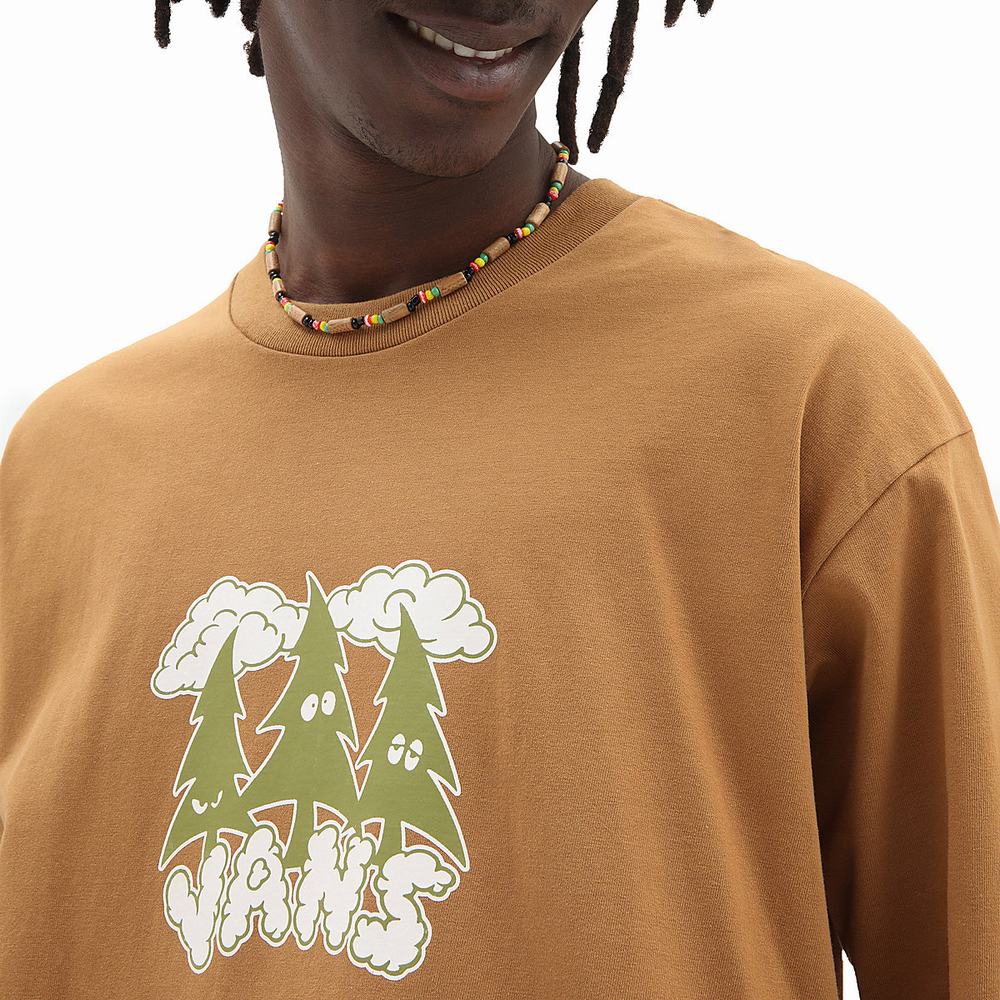 Camiseta Vans Off The Wall Skate Classics Long Sleeve Hombre Marrones | WZV963857