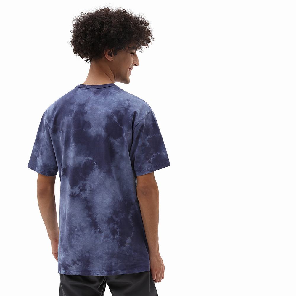 Camiseta Vans Off The Wall Tie Dye Hombre Azules | VQY792345