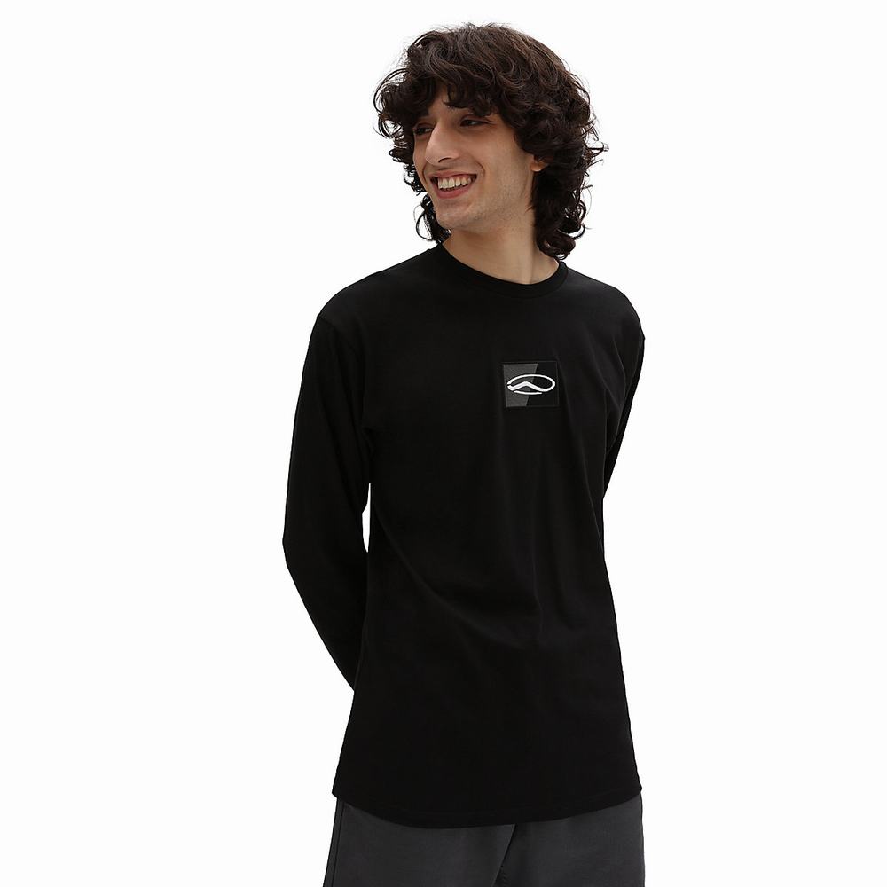 Camiseta Vans Old Skool Classic Long Sleeve Hombre Negras | PUL367910