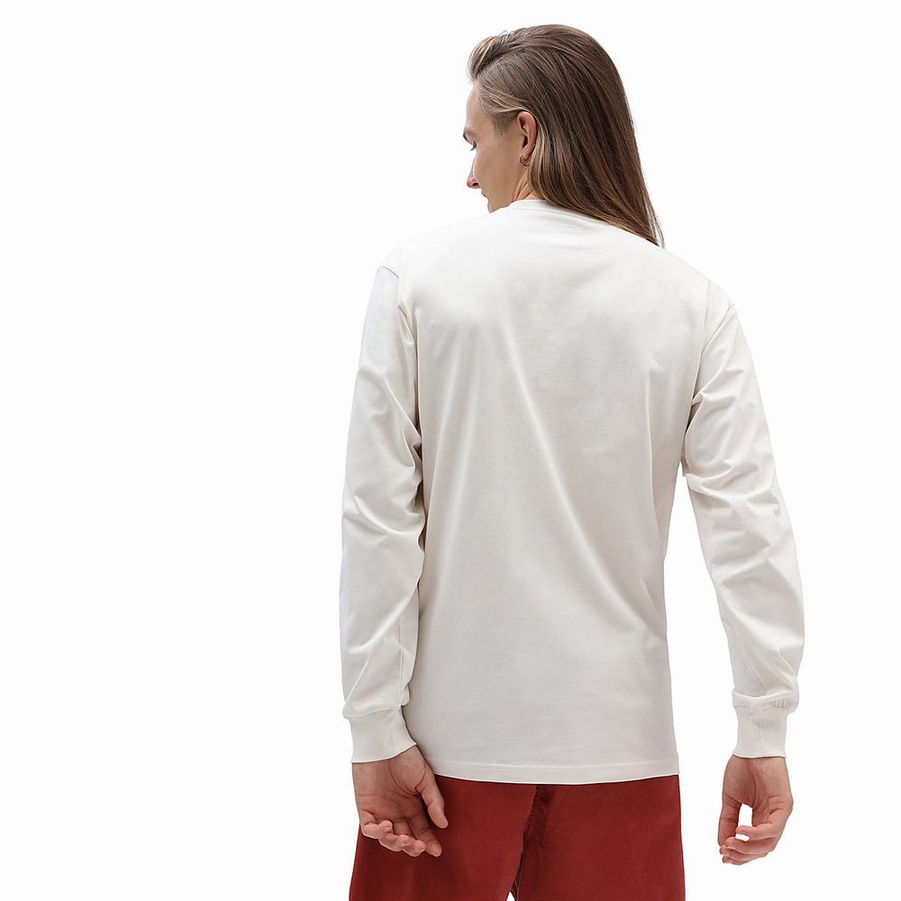 Camiseta Vans Old Skool Classic Long Sleeve Hombre Blancas | XSO906745