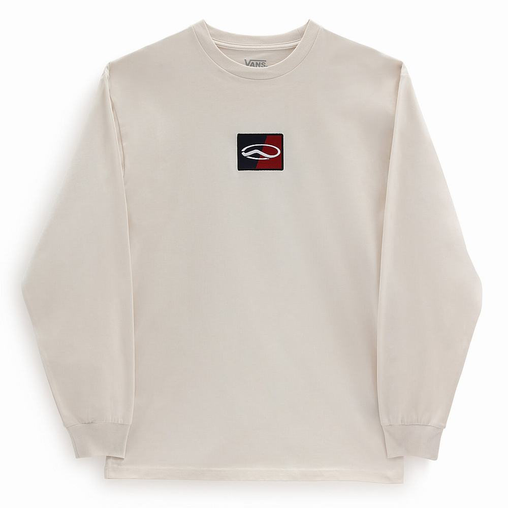 Camiseta Vans Old Skool Classic Long Sleeve Hombre Blancas | XSO906745