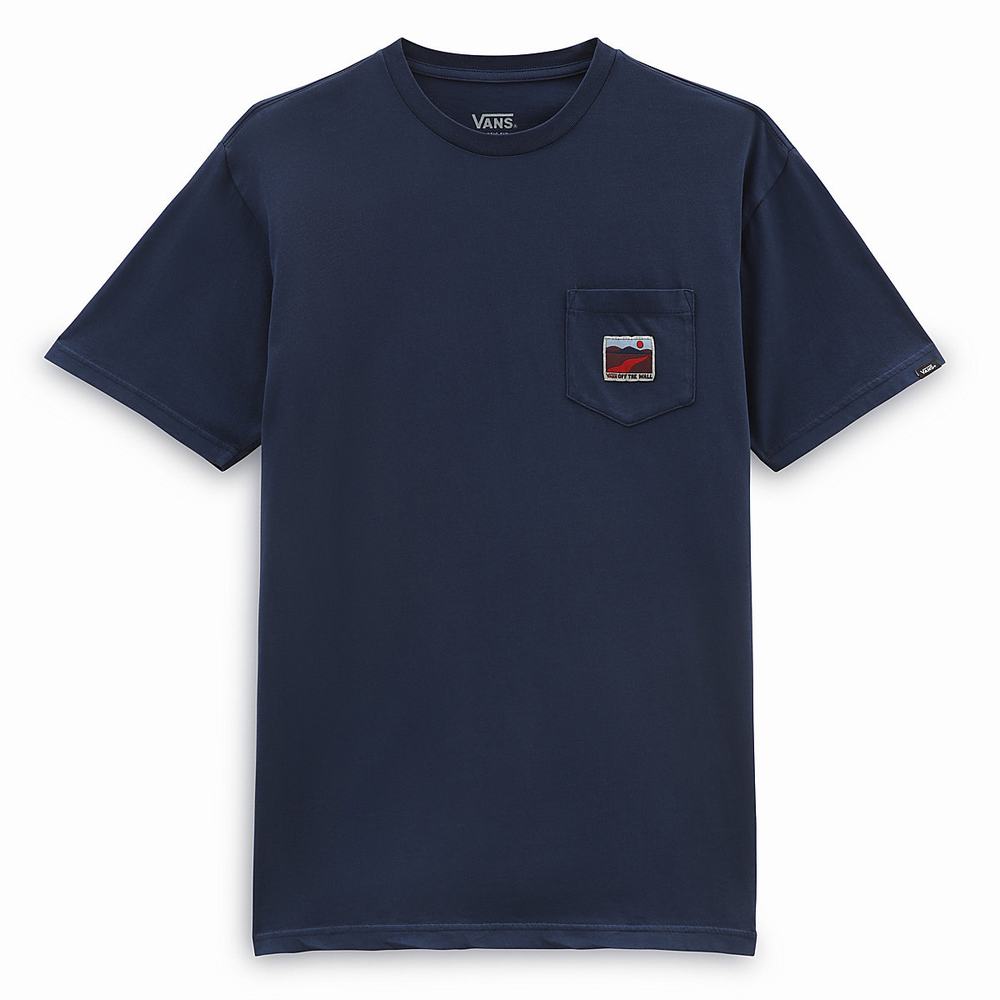 Camiseta Vans Outdoor Club Hombre Azules | QYF123687