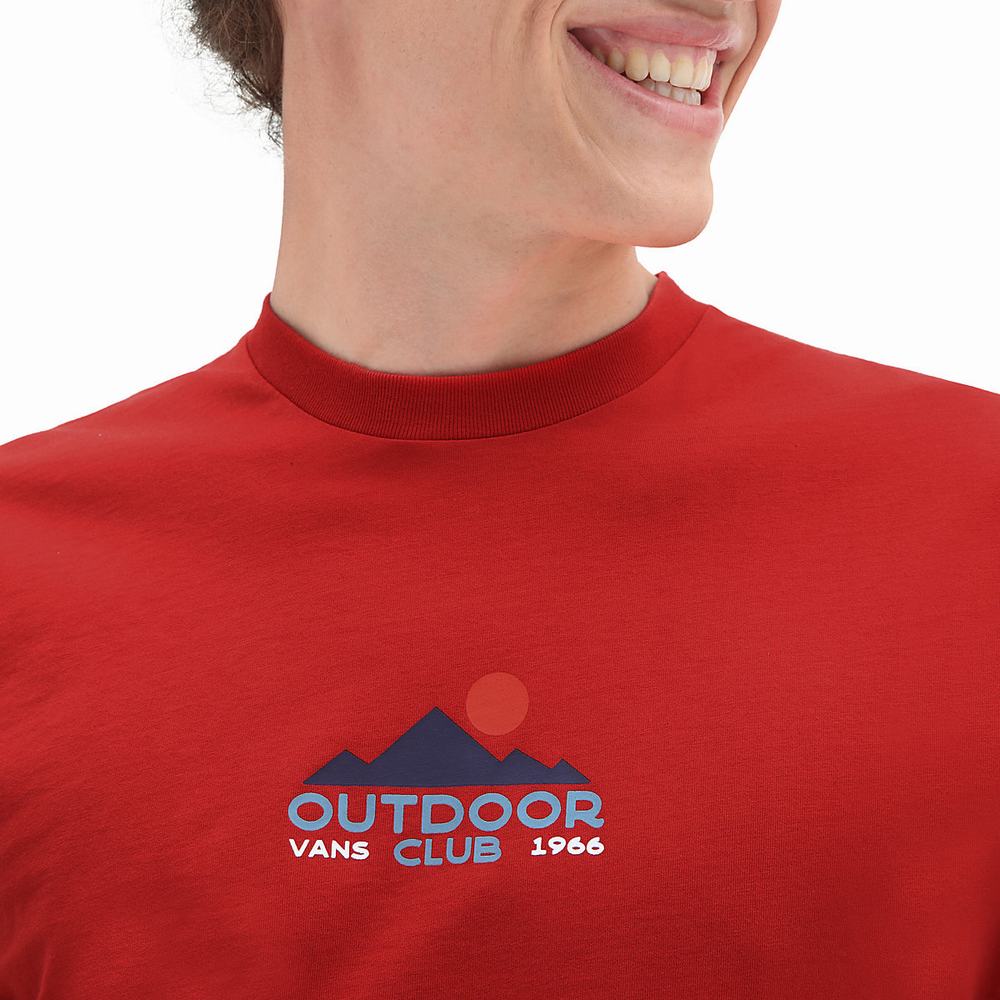 Camiseta Vans Outdoor Club Hombre Rojas | EPH183250