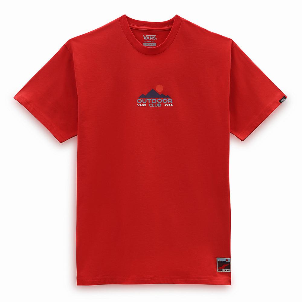 Camiseta Vans Outdoor Club Hombre Rojas | EPH183250