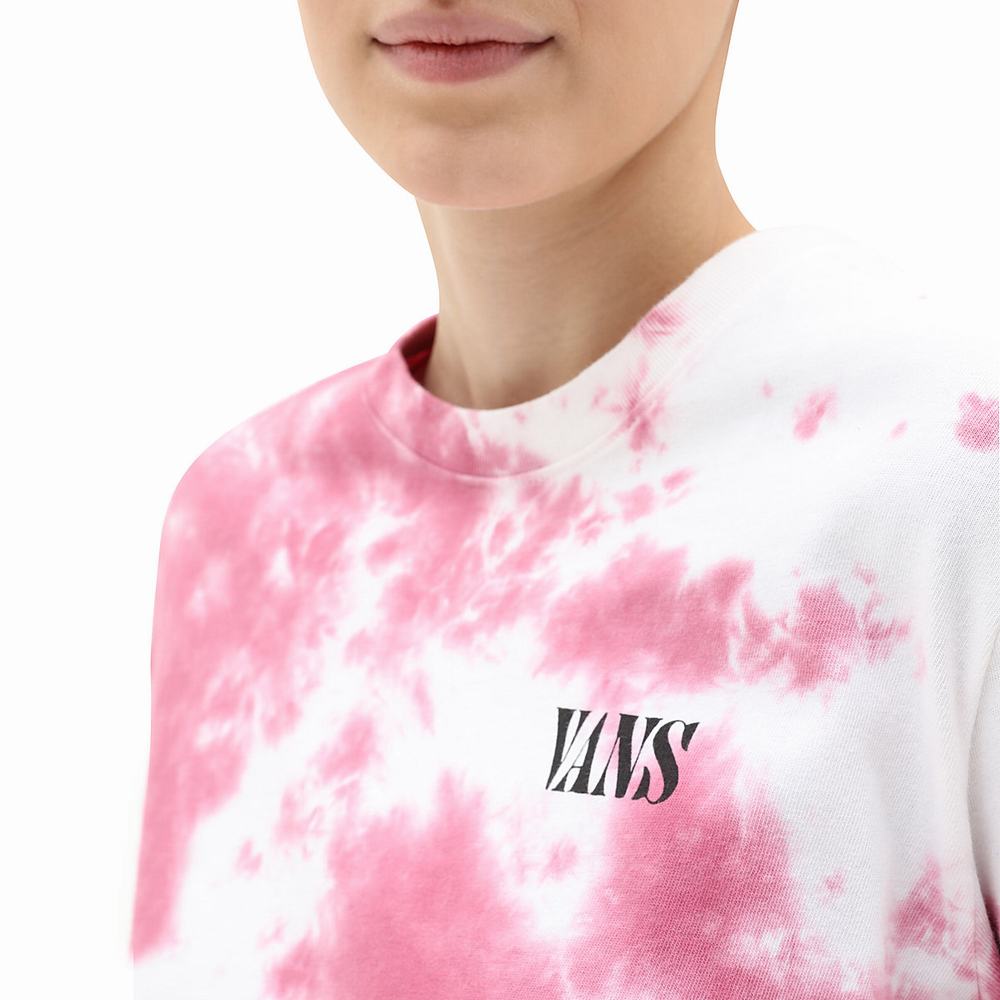 Camiseta Vans Oval Wash Long Sleeve Mujer Rosas | DWY895014