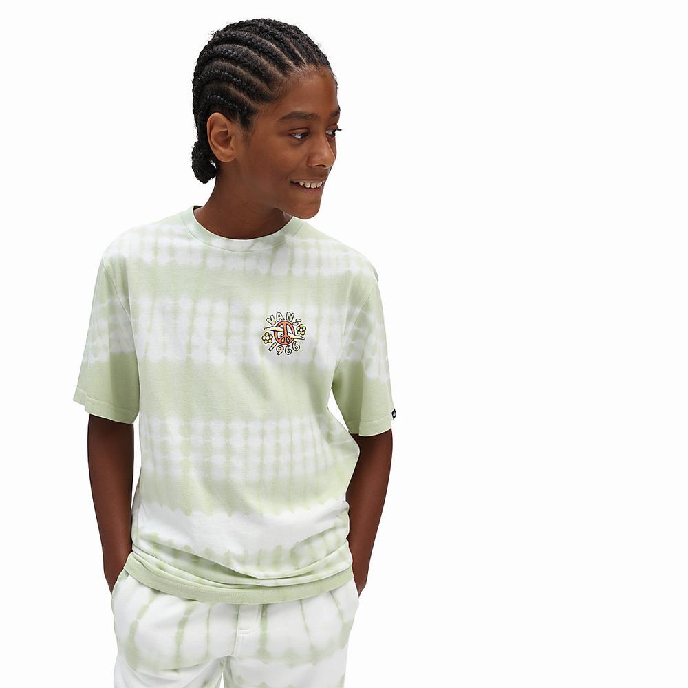 Camiseta Vans PEACE OF MIND TIE DYE SS CELADON GREEN-TIE DYE Niños Verde | OTF523016