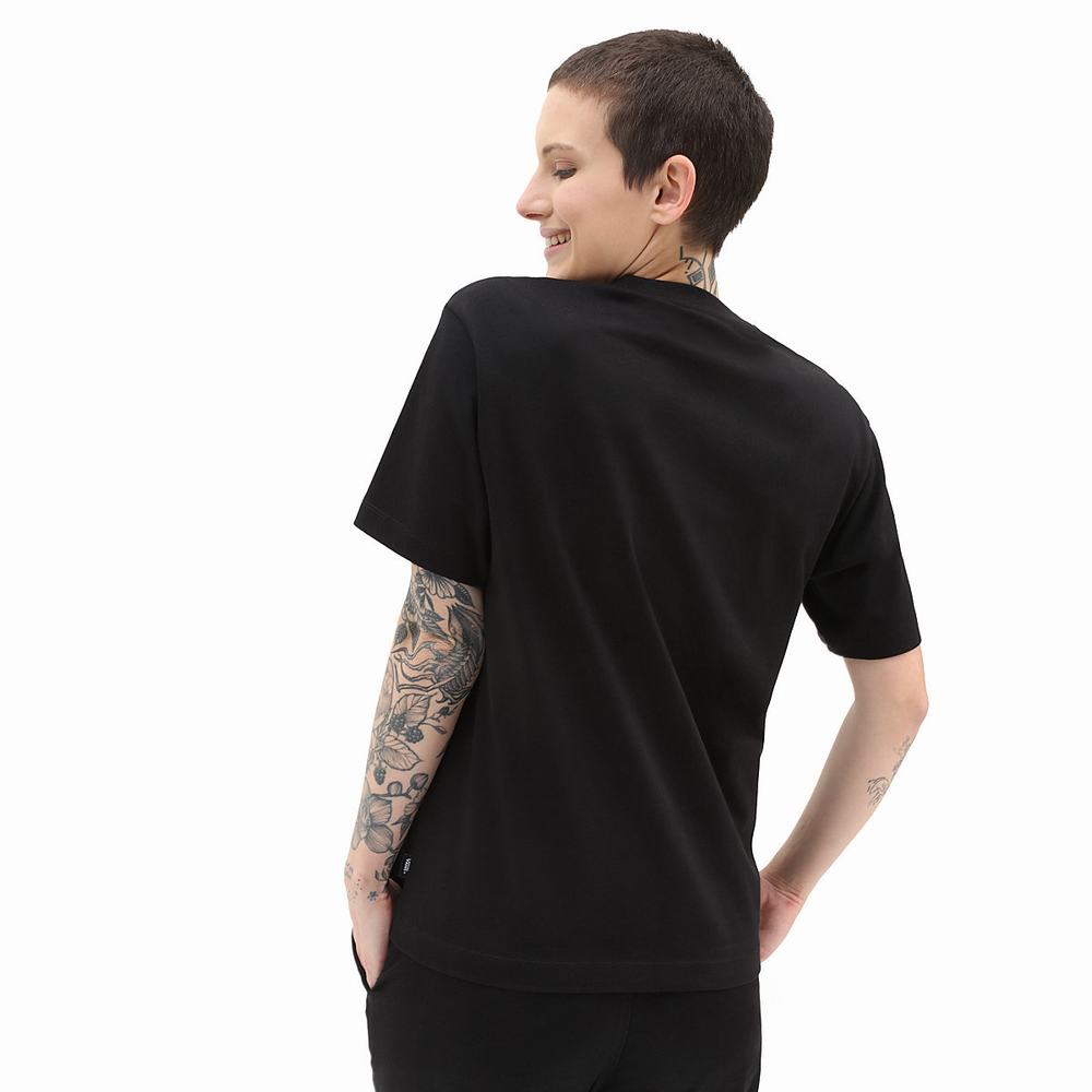 Camiseta Vans Patched up Pocket Mujer Negras | HOE647931