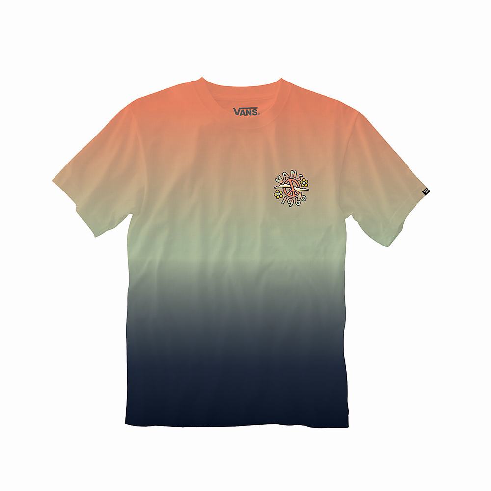 Camiseta Vans Peace Of Mind Dip Dye Hombre Azules/Multicolor/Naranjas | ZYA584320