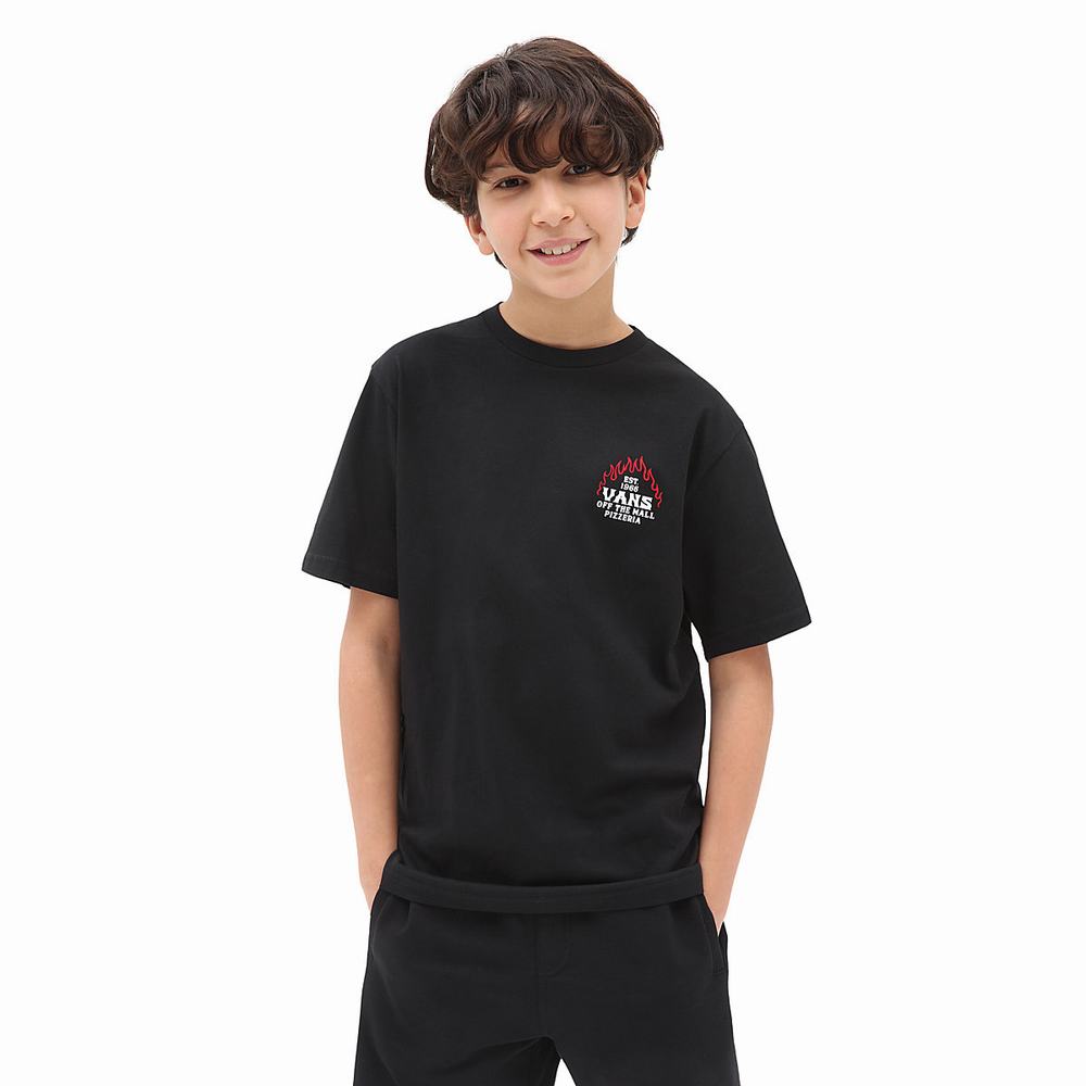 Camiseta Vans Pizzeria (8-14 years) Niños Negras | ILG013625