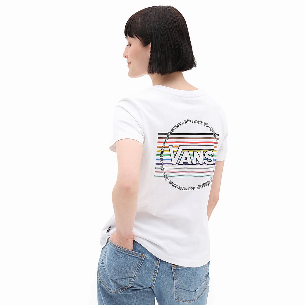 Camiseta Vans Pride 22 Crew Hombre Blancas | SEP790648