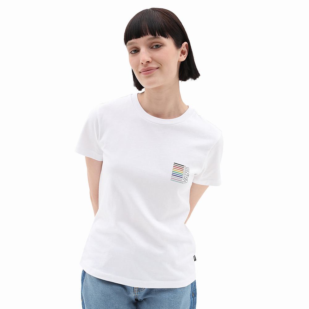 Camiseta Vans Pride 22 Crew Mujer Blancas | XBS479205