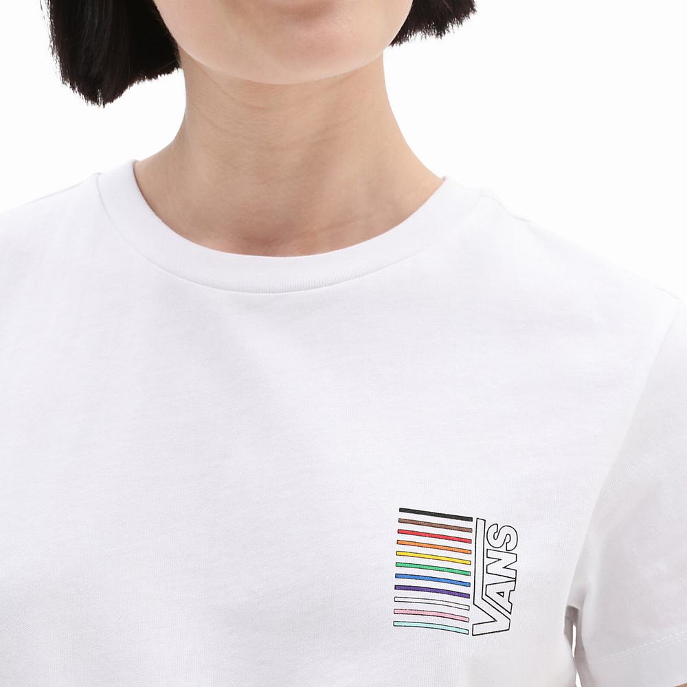 Camiseta Vans Pride 22 Crew Mujer Blancas | XBS479205