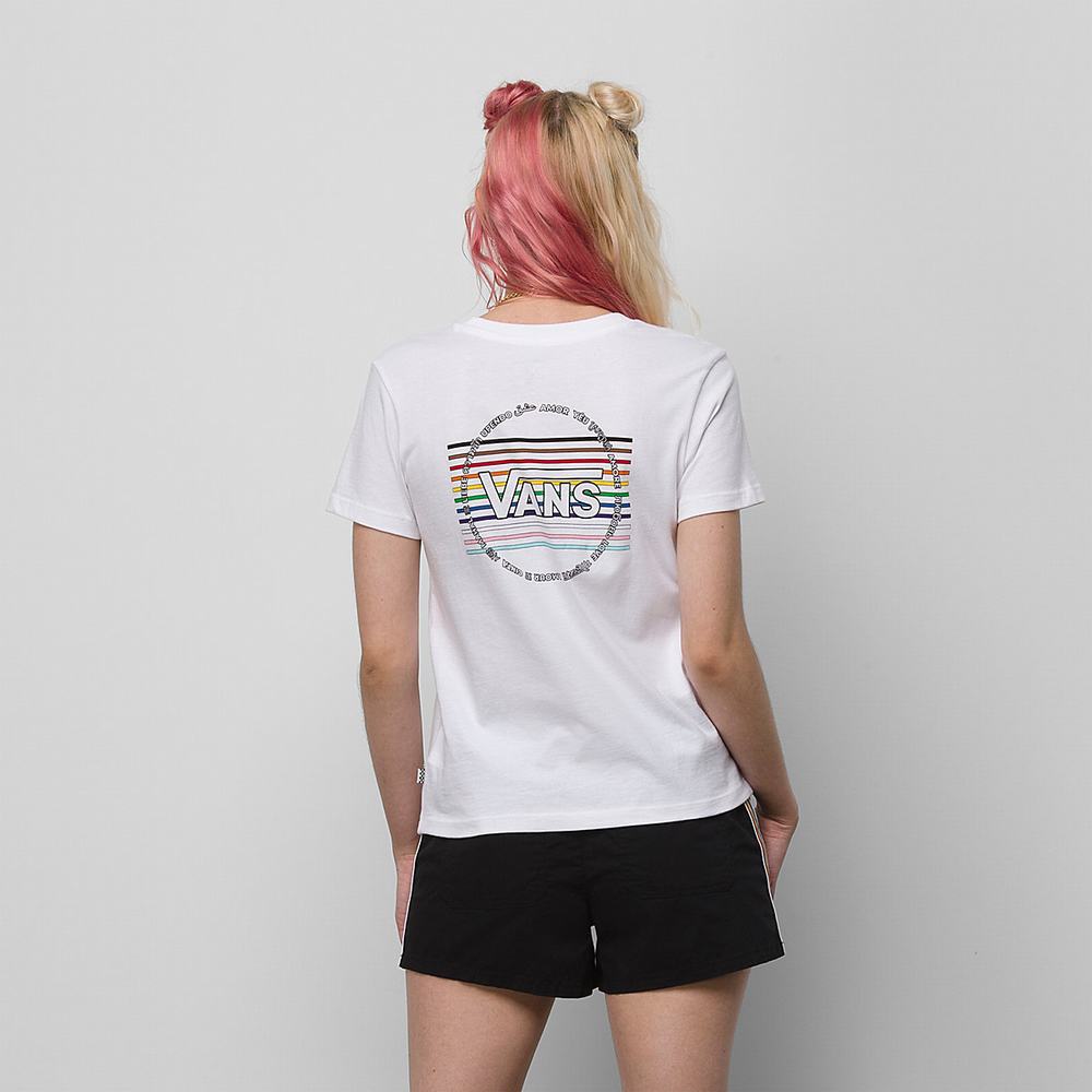 Camiseta Vans Pride 22 Crew Mujer Blancas | XBS479205