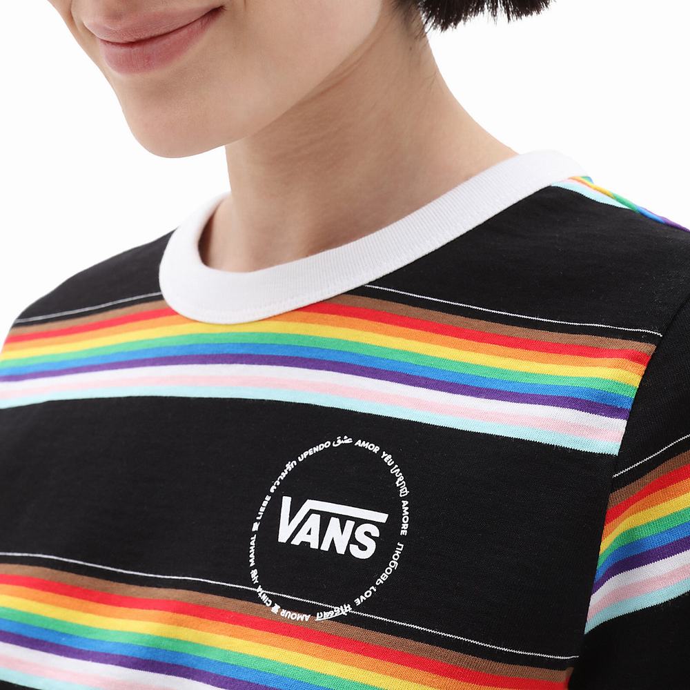 Camiseta Vans Pride 22 Mini Hombre Negras | UHL902517