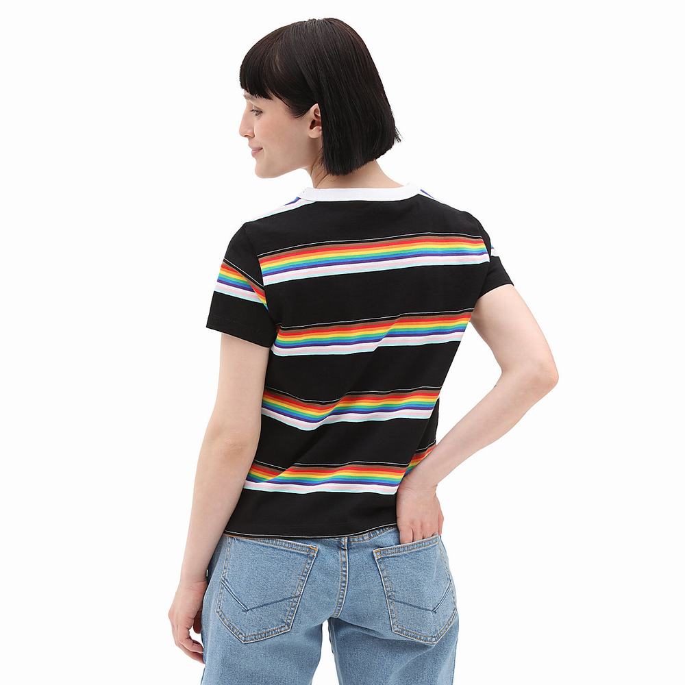 Camiseta Vans Pride 22 Mini Mujer Negras | TEK865304