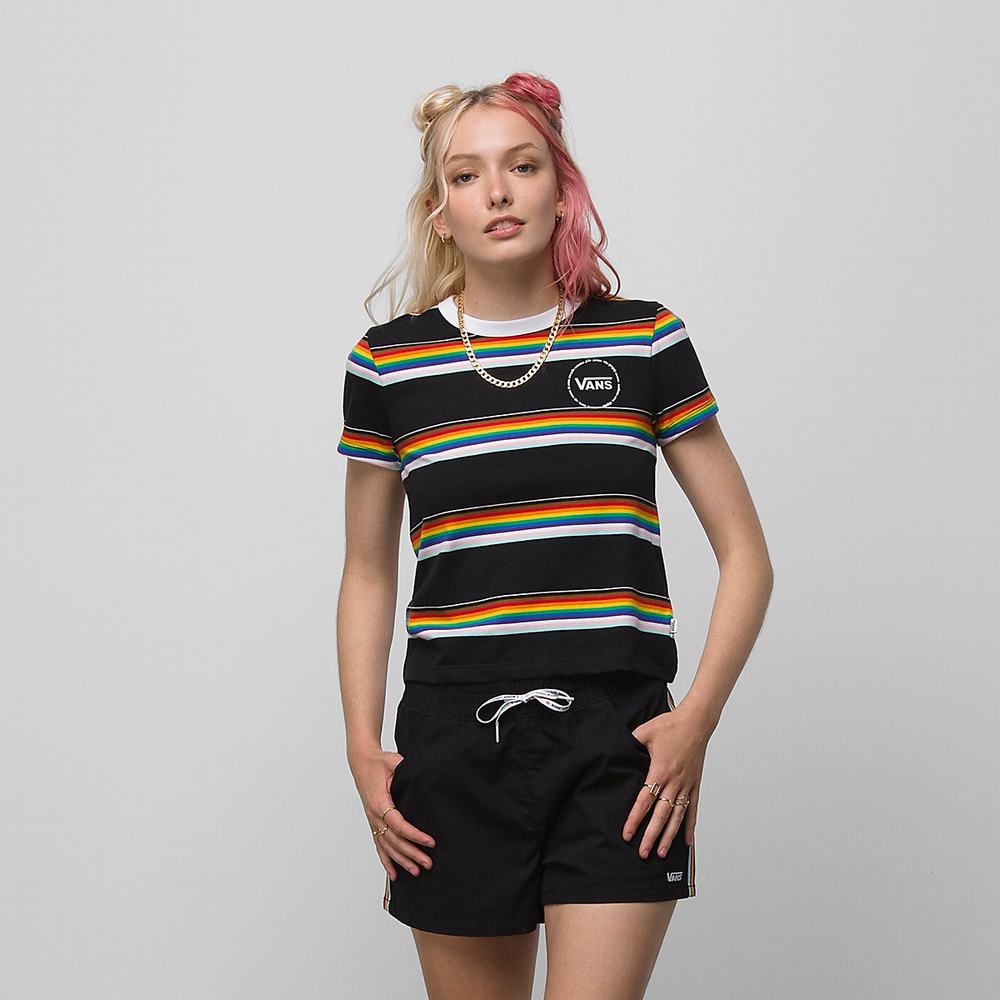 Camiseta Vans Pride 22 Mini Mujer Negras | TEK865304