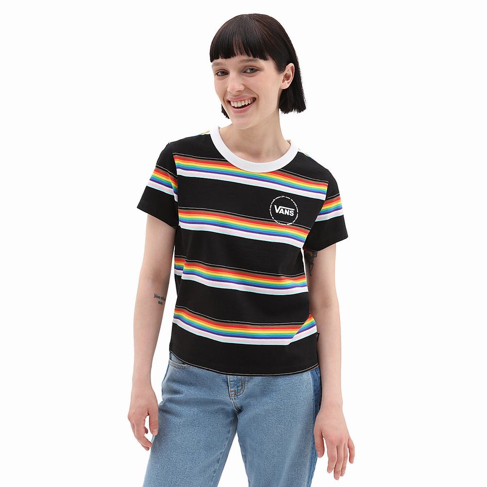 Camiseta Vans Pride 22 Mini Mujer Negras | TEK865304