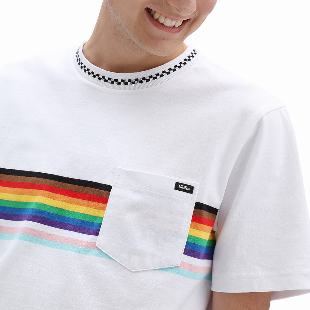 Camiseta Vans Pride Knit Crew Hombre Blancas | YJX172689