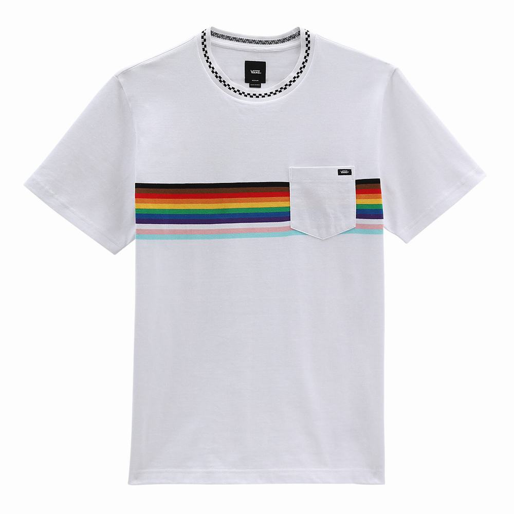 Camiseta Vans Pride Knit Crew Hombre Blancas | YJX172689