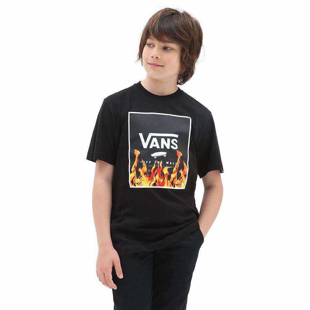 Camiseta Vans Print Box (8-14 years) Niños Negras | HUC962783