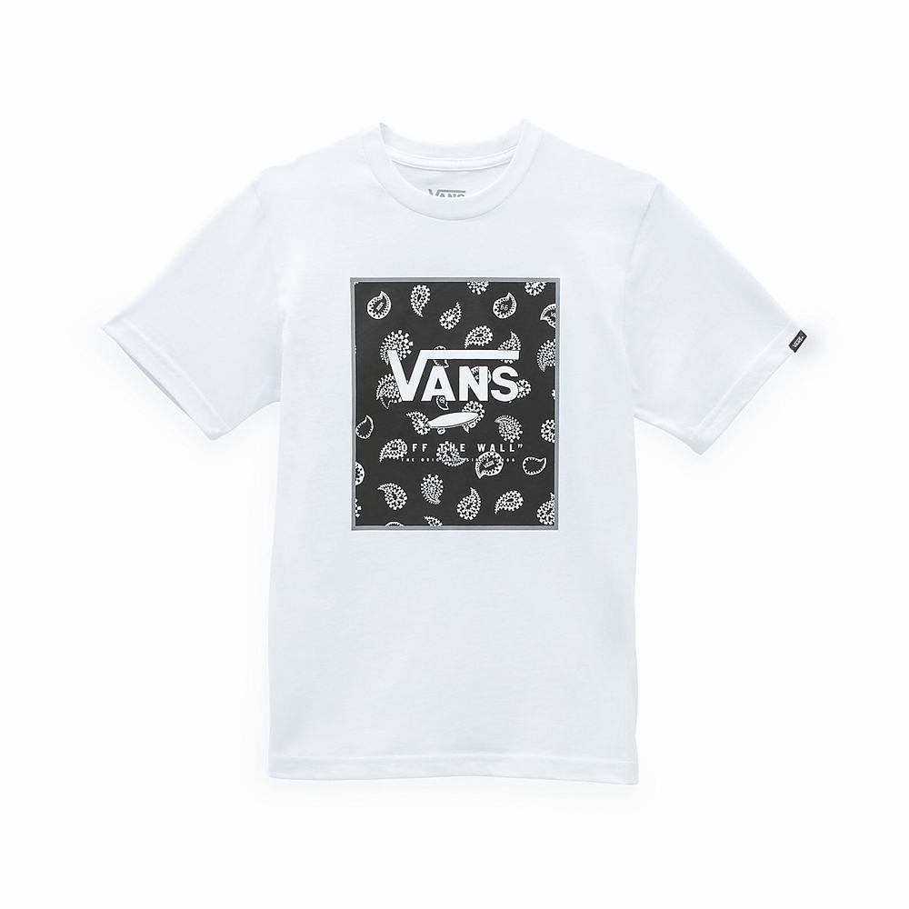 Camiseta Vans Print Box (8-14 years) Niños Blancas | ICS756482