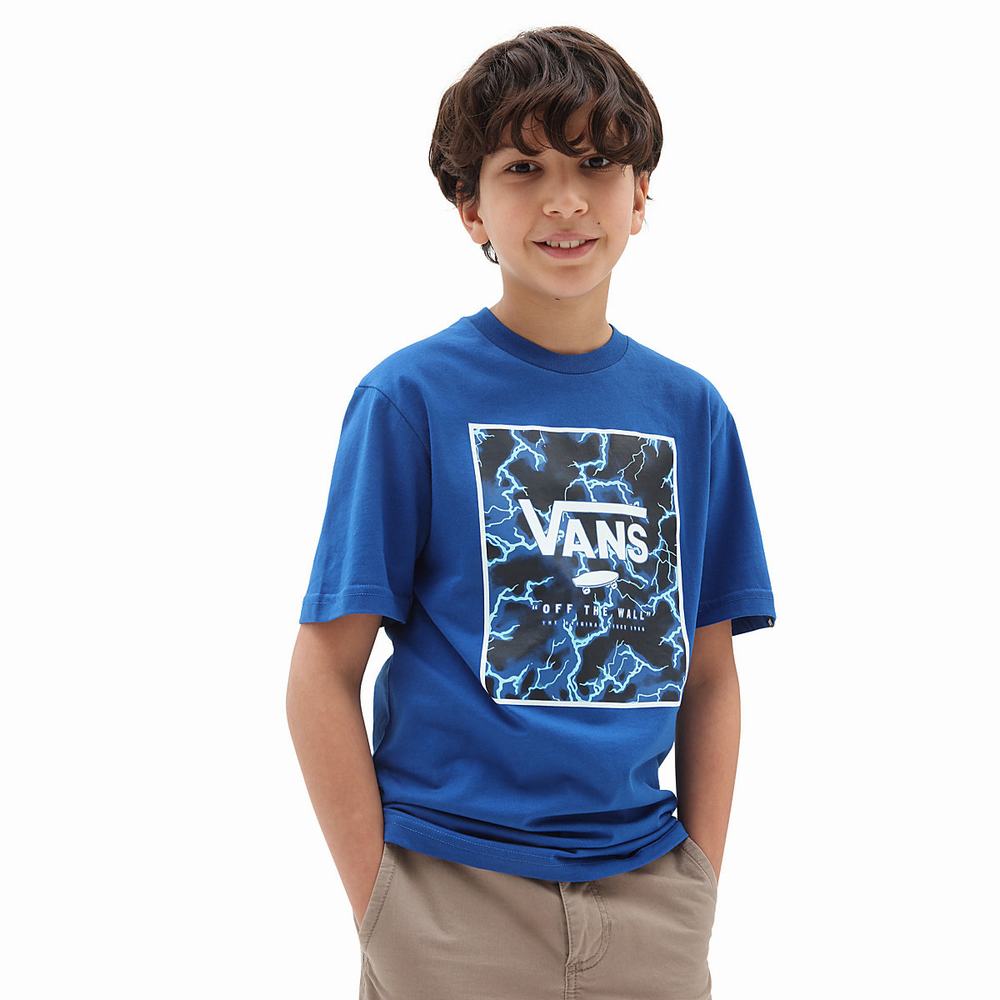 Camiseta Vans Print Box (8-14 years) Niños Azules | SGI958704