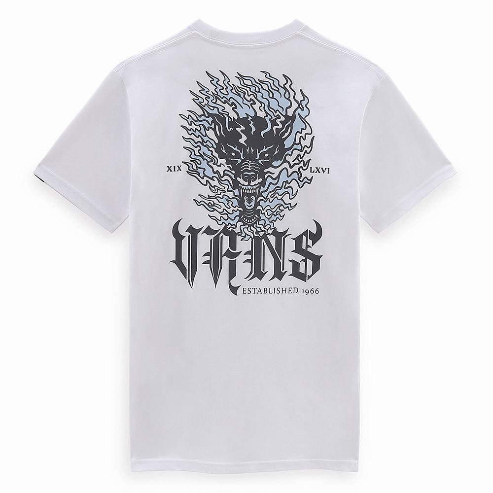 Camiseta Vans Raging Out Hombre Blancas | IMS064198