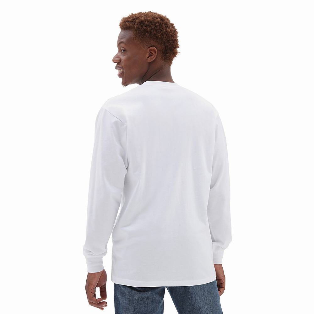 Camiseta Vans Retro Drop V Long Sleeve Hombre Blancas | TEQ326904