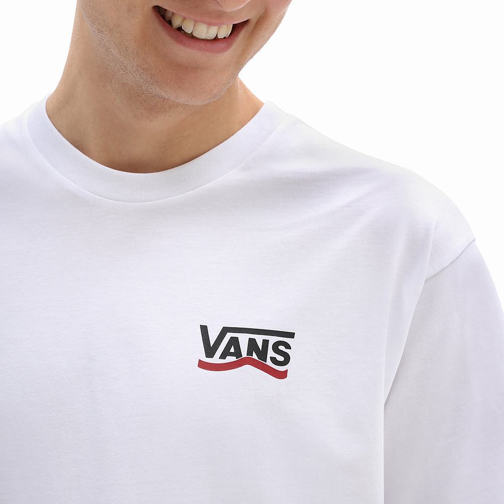 Camiseta Vans Sideshield Hombre Blancas | ZDS746208