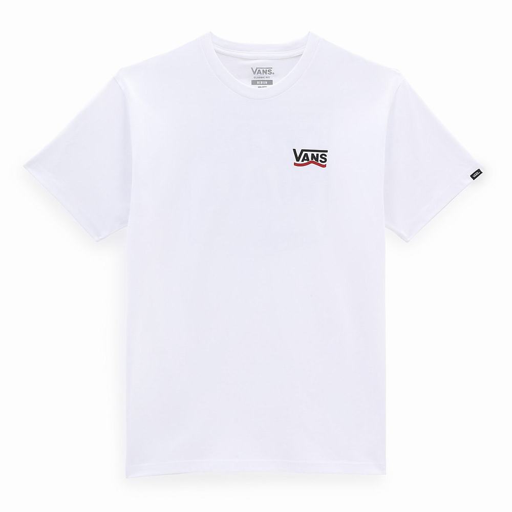 Camiseta Vans Sideshield Hombre Blancas | ZDS746208