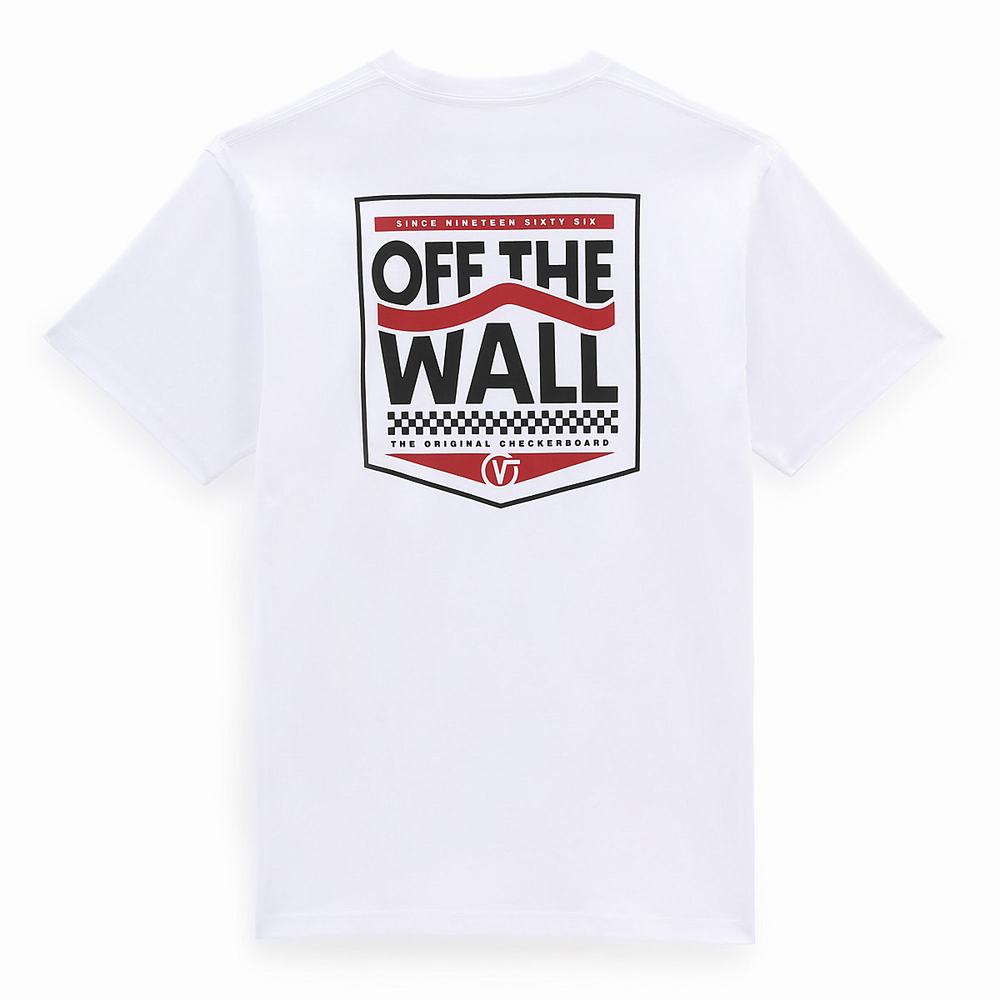 Camiseta Vans Sideshield Hombre Blancas | ZDS746208