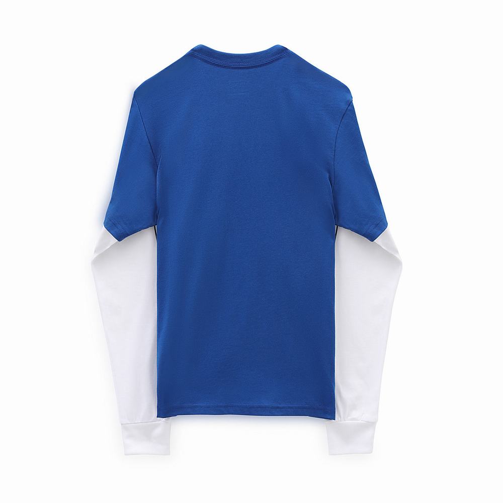 Camiseta Vans Sk8 Since 1966 Twofer Long Sleeve (8-14 years) Niños Azules | IAG243079